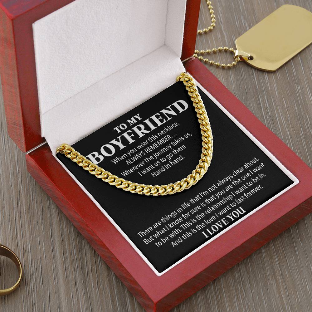 Boyfriend Cuban Chain Necklace, Promise Necklace For Boyfriend, Boyfriend Necklace