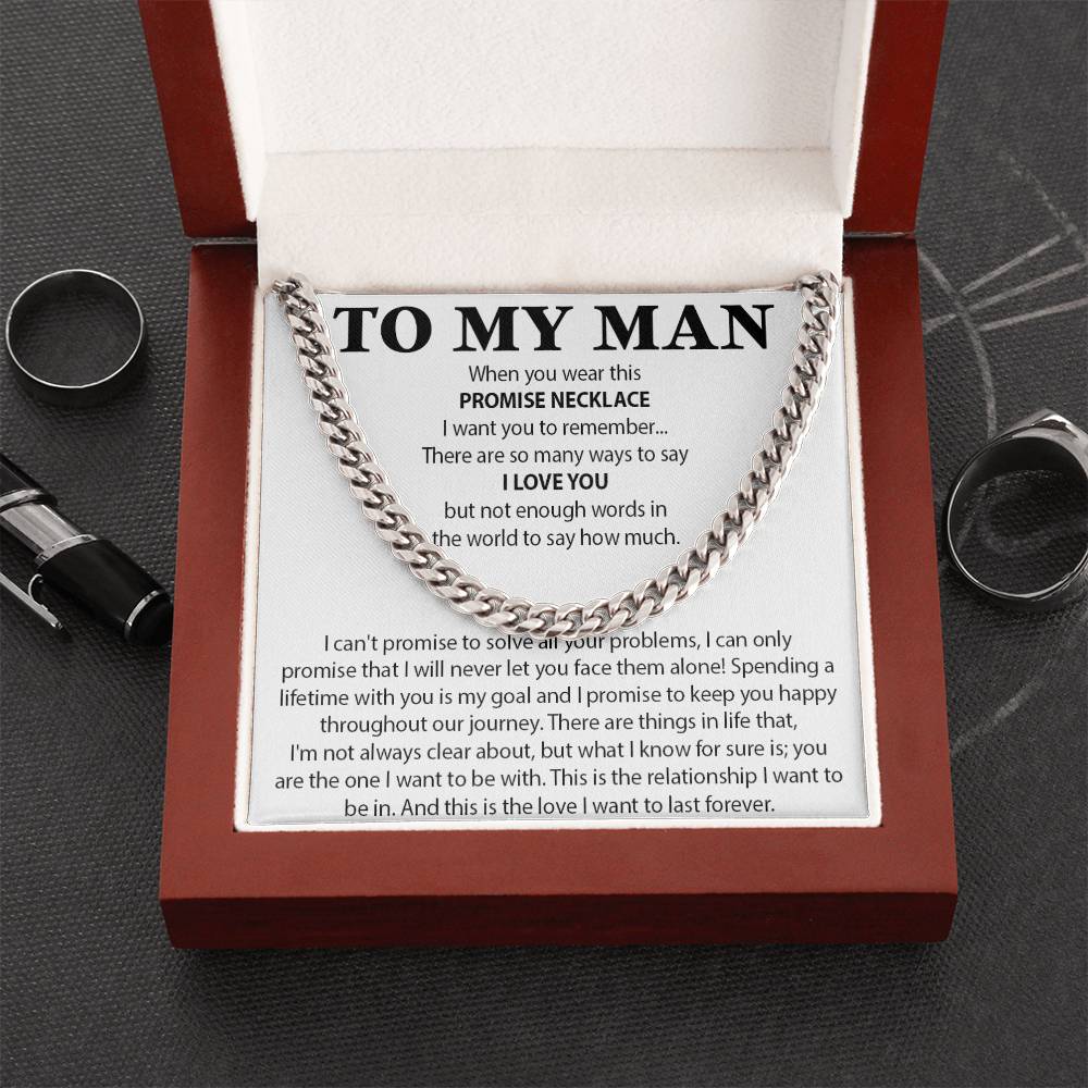 To My Man Cuban Chain Necklace, Gift for Him, Anniversary Birthday Christmas 25_10