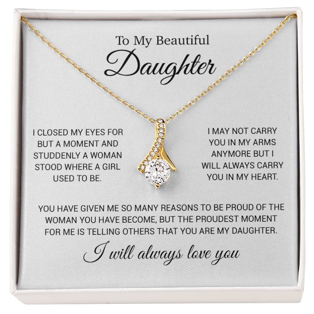 To My Daughter Necklace, Gift for Daughter from Dad, Daughter Father Necklace 24_11_White