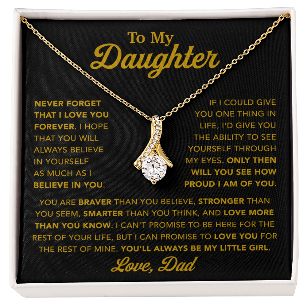 To My Daughter Necklace, Gift for Daughter from Dad, Father Daughter Necklace 21_1_Gold
