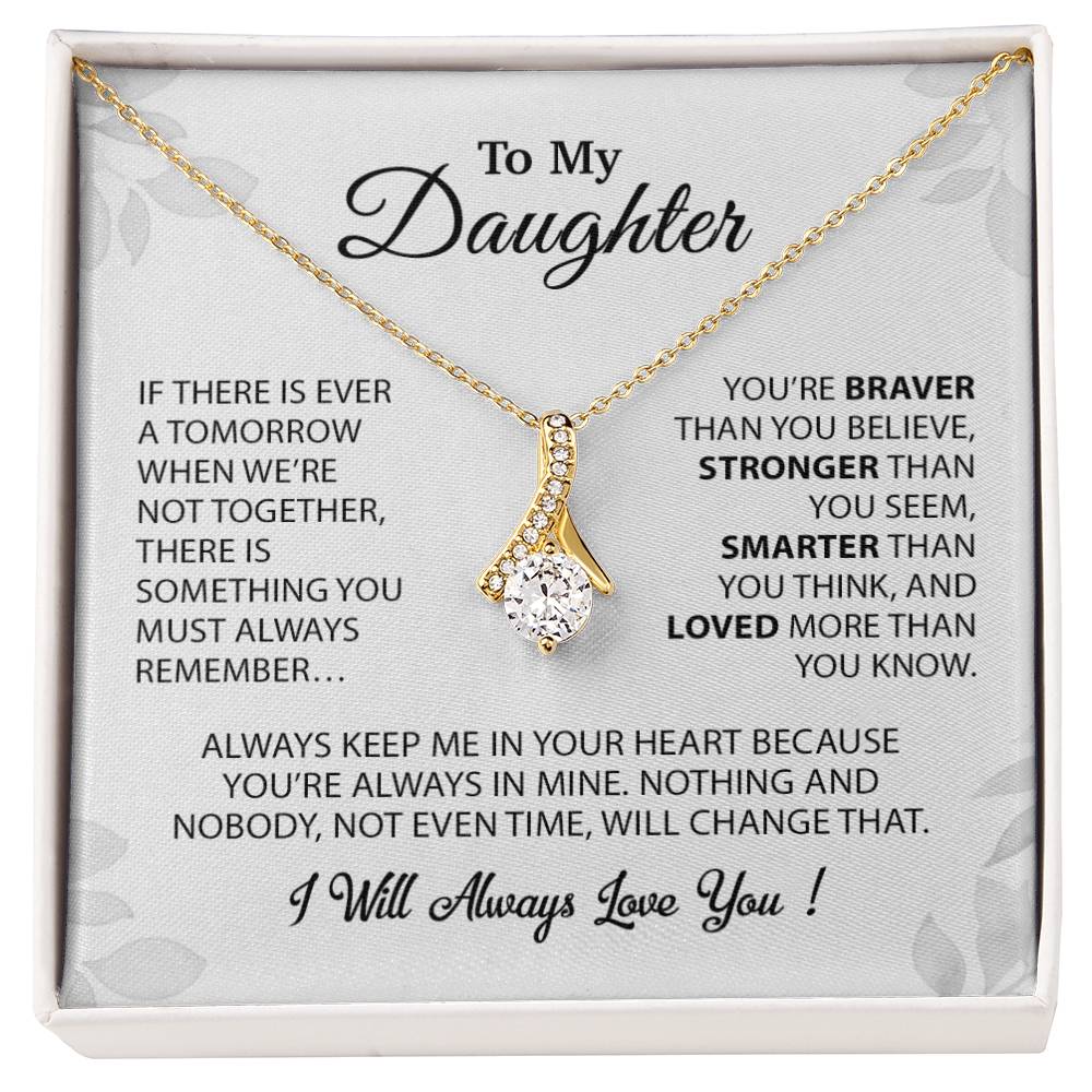 To My Daughter Necklace, Pendant Gift from Dad, Daughter Birthday Christmas Gift
