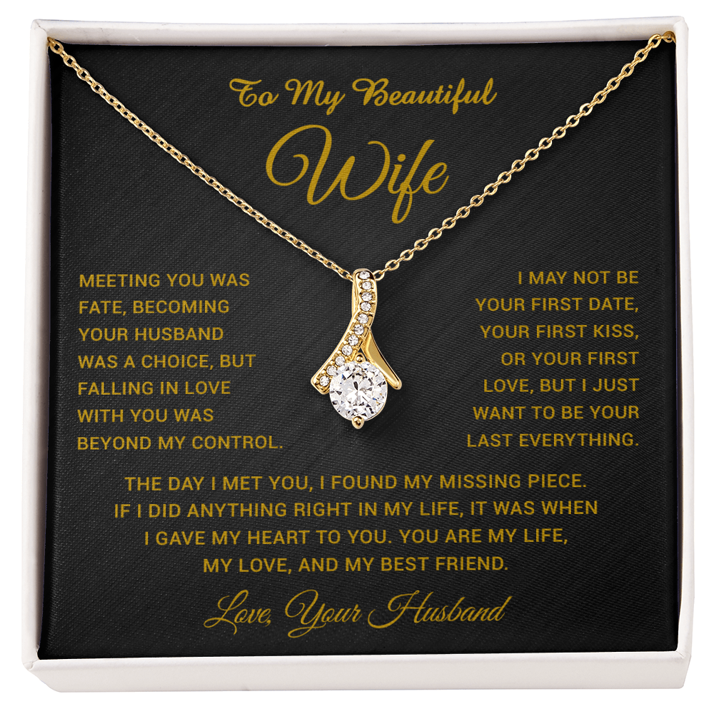 To My Wife Necklace, Gift For Wife, Anniversary Gift For Wife, Necklace For Wife 3_5_Gold