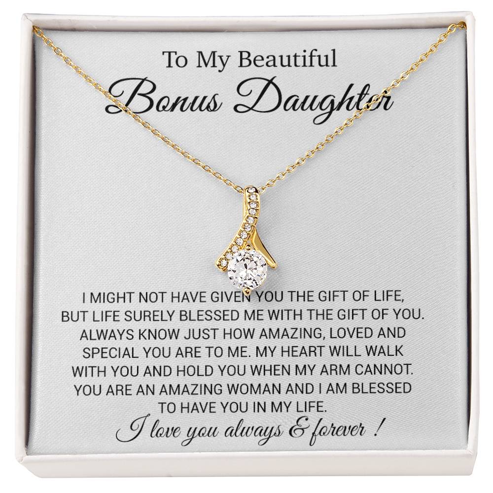 To My Bonus Daughter Necklace, Gift for Bonus Daughter, Step Daughter Birthday
