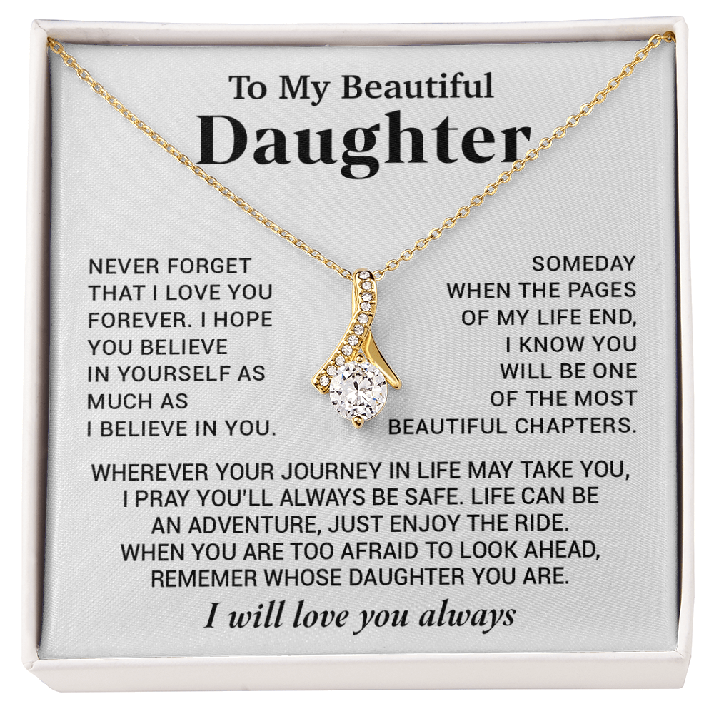 To My Beautiful Daughter Necklace, Sentimental Gift for Daughter From Mom