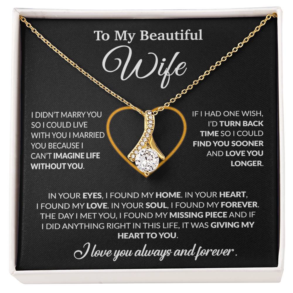 To My Wife Necklace, Wife Gift from Husband, Christmas Gift 8_12_Black