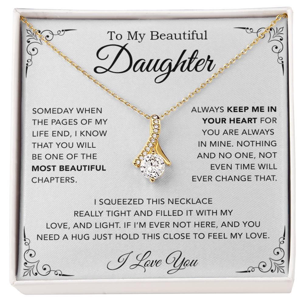 To My Daughter Necklace, Gift from Mother Father Daughter, Christmas Gift