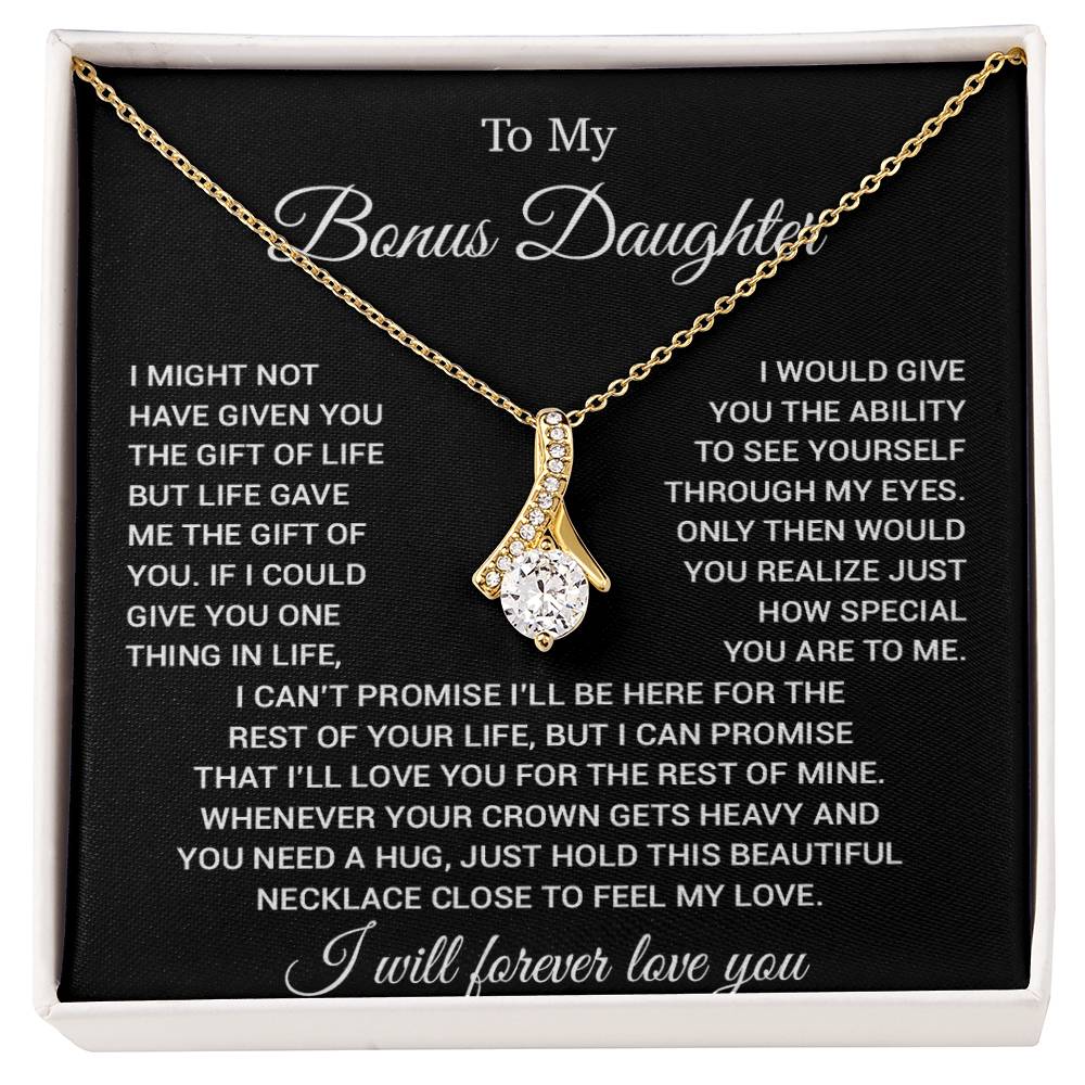 To My Bonus Daughter Necklace, Gift for Bonus Daughter, Step Daughter Birthday 23_11