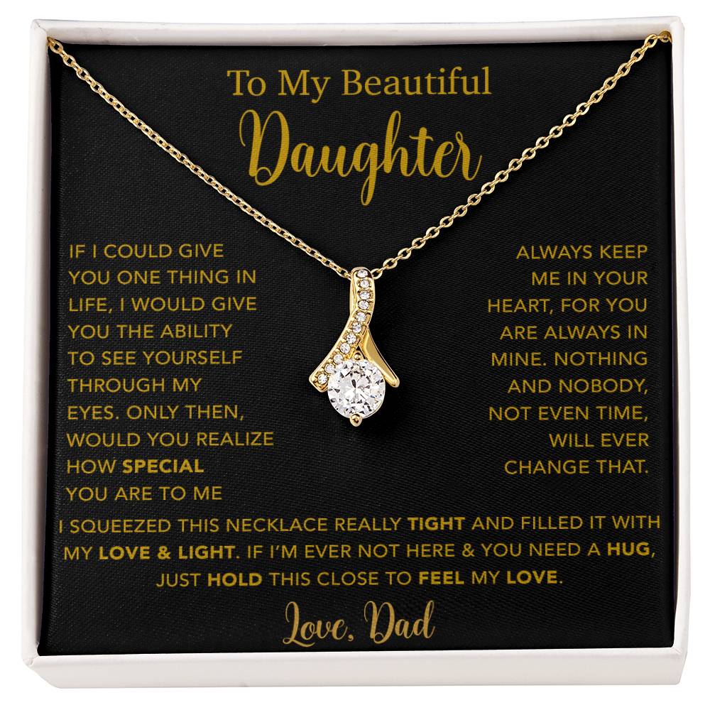 To My Daughter Necklace, Gift for Daughter from Dad, Father Daughter Necklace  4_5_Gold