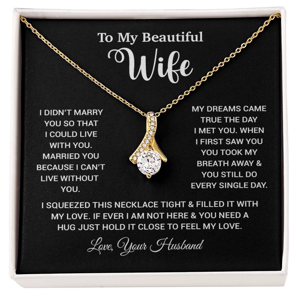 To My Wife Necklace, Wife Gift From Husband, Wife Husband Necklace, Christmas Gift 26_10_Black