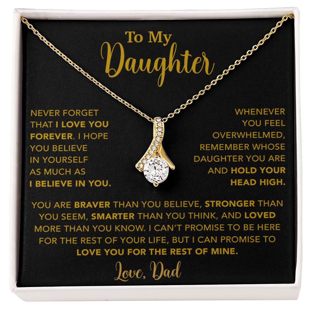 To My Daughter Necklace, Gift for Daughter from Dad, Father Daughter Necklace  9_4_Gold