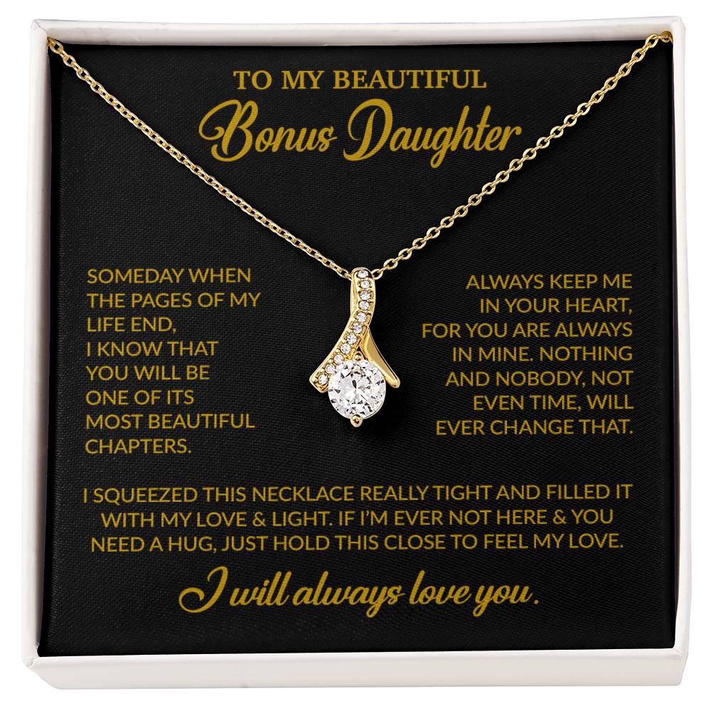 To My Bonus Daughter Necklace, Gift for Bonus Daughter, Step Daughter Birthday 25_11_Gold