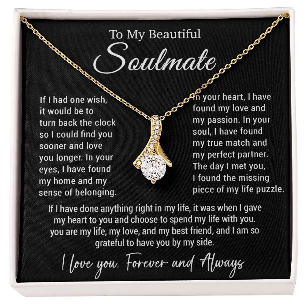 To My Soulmate Gift for Girlfriend, Fiance, Wife Necklace,Valentine Day Gift