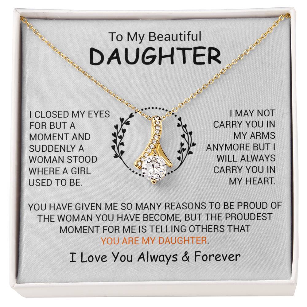 To My Daughter Necklace, Daughter Father Necklace, Daughter Gift From Dad, Mom 6_12