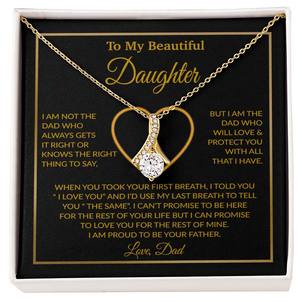 To My Daughter Necklace, Gift For Daughter From Dad, Daughter Father Necklace 12_1_Gold