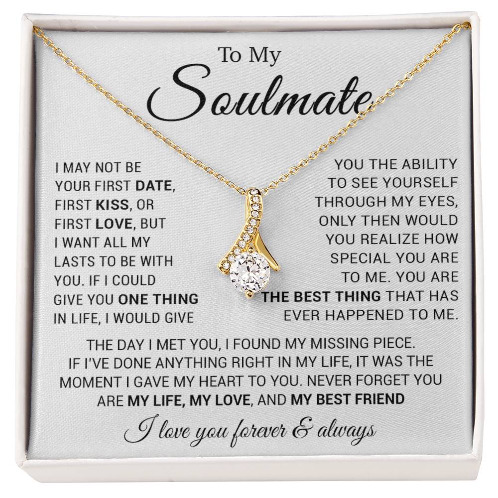 To My Soulmate Necklace,Birthday Gift for Girlfriend, Necklace for Wife, Gift for Future Wife's
