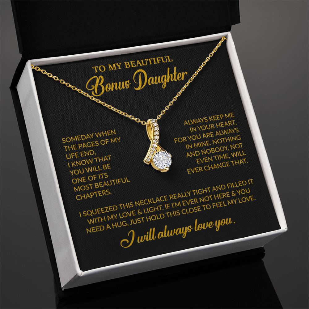 To My Bonus Daughter Necklace, Gift for Bonus Daughter, Step Daughter Birthday 25_11_Gold