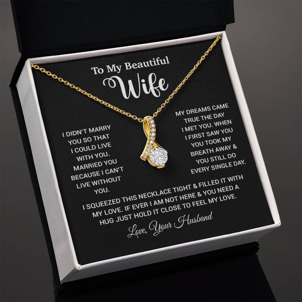 To My Wife Necklace, Wife Gift From Husband, Wife Husband Necklace, Christmas Gift 26_10_Black