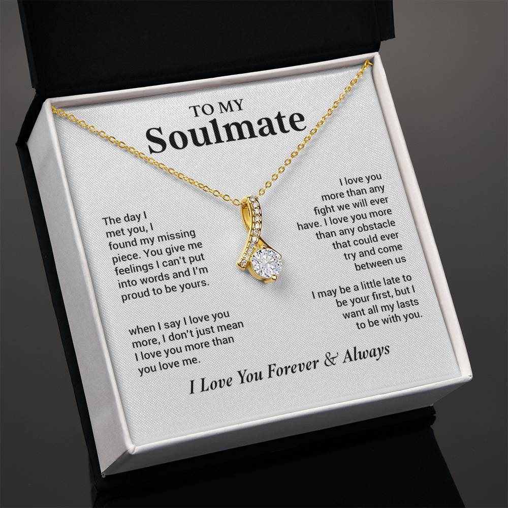 To My Soulmate Necklace, Gift for Wife, Girlfriend, Anniversary Gift, Christmas