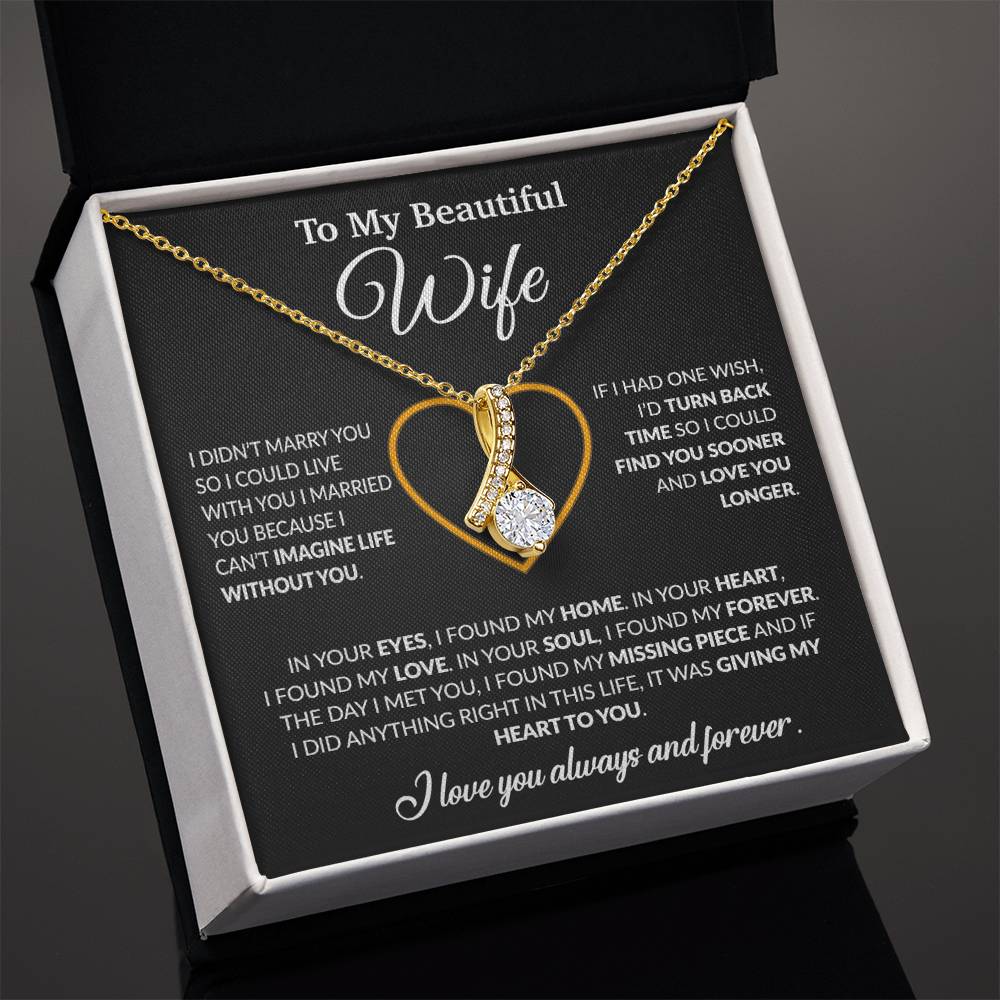 To My Wife Necklace, Wife Gift from Husband, Christmas Gift 8_12_Black