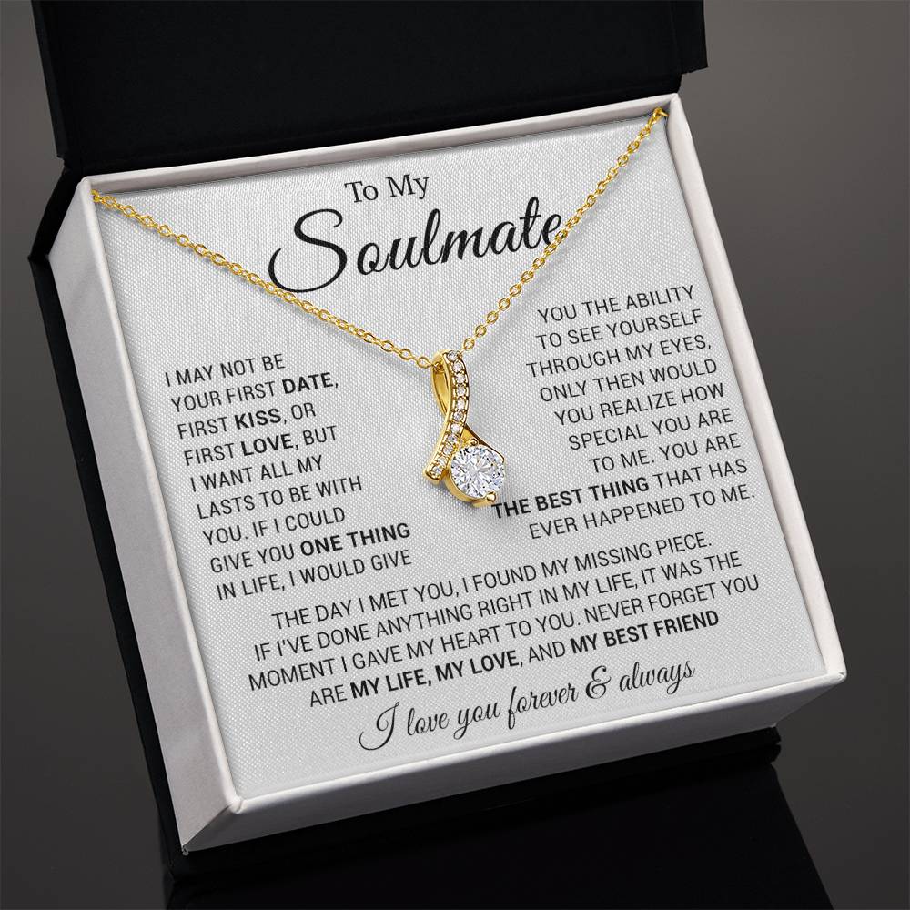 To My Soulmate Necklace,Birthday Gift for Girlfriend, Necklace for Wife, Gift for Future Wife's