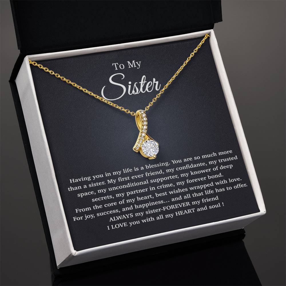To My Sister Necklace, Birthday Gift For Little Sister, Birthday Gift