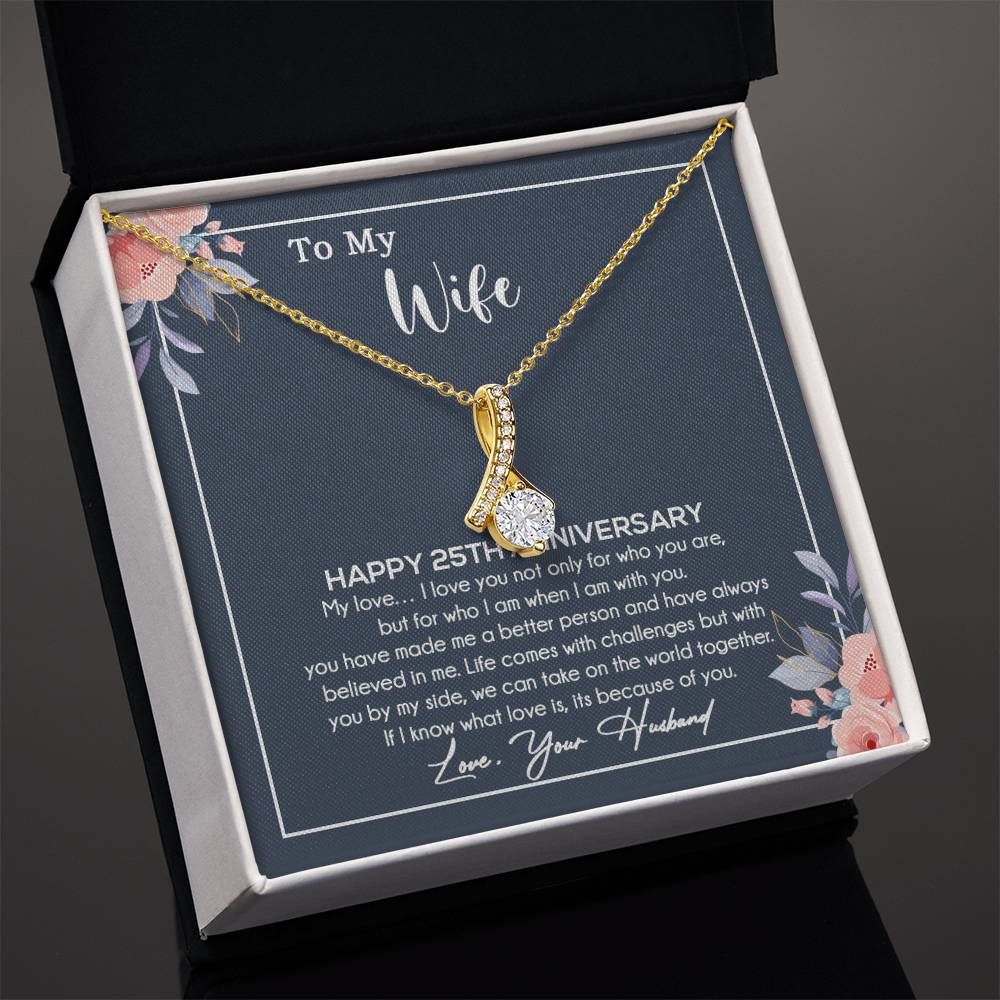 25th Anniversary Gift For Wife Necklace, 25 Year Anniversary, 25th Wedding Gift _Blue