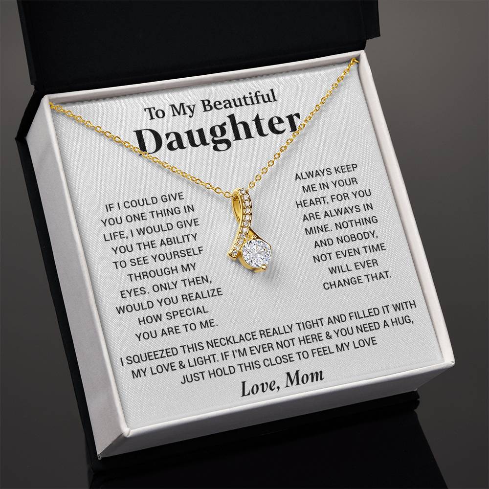 To My Beautiful Daughter Necklace, Gift for Daughter From Mom, Birthday Gift