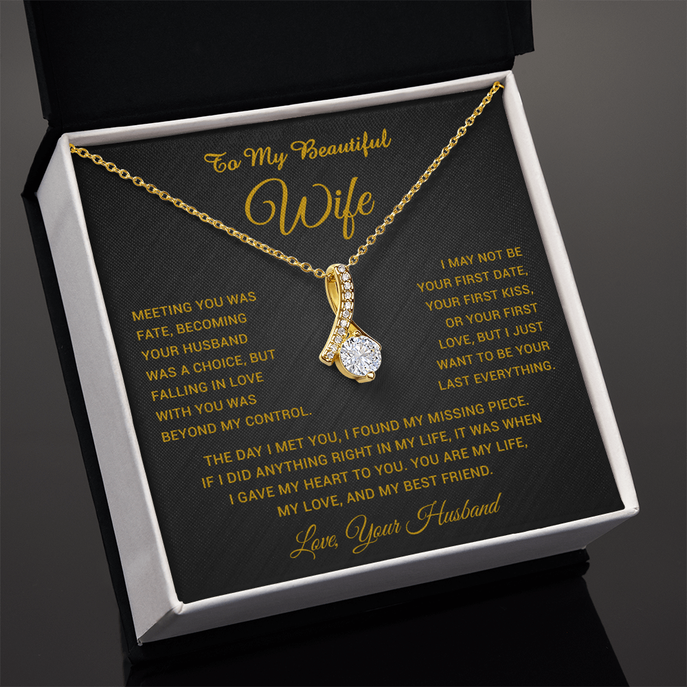 To My Wife Necklace, Gift For Wife, Anniversary Gift For Wife, Necklace For Wife 3_5_Gold