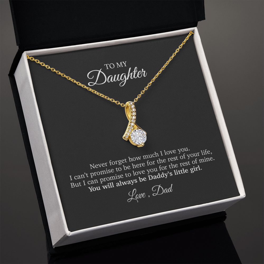 To My Daughter Heart Pendant Necklace - Daddy's Little Girl