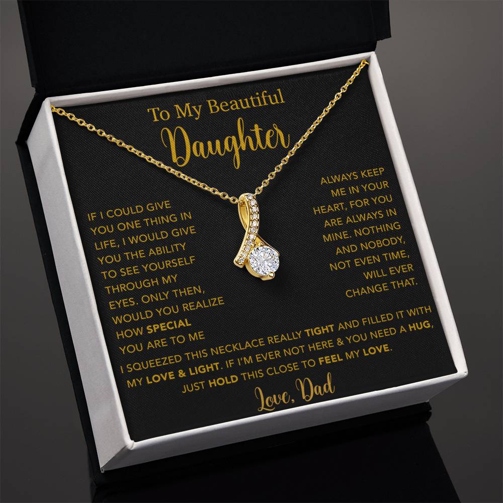 To My Daughter Necklace, Gift for Daughter from Dad, Father Daughter Necklace  4_5_Gold