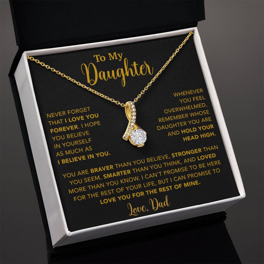 To My Daughter Necklace, Gift for Daughter from Dad, Father Daughter Necklace  9_4_Gold