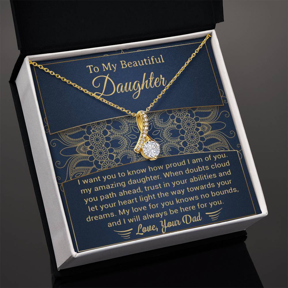 Custom To My Daughter Necklace ,Gift for Daughter From Dad, Daughter Gift