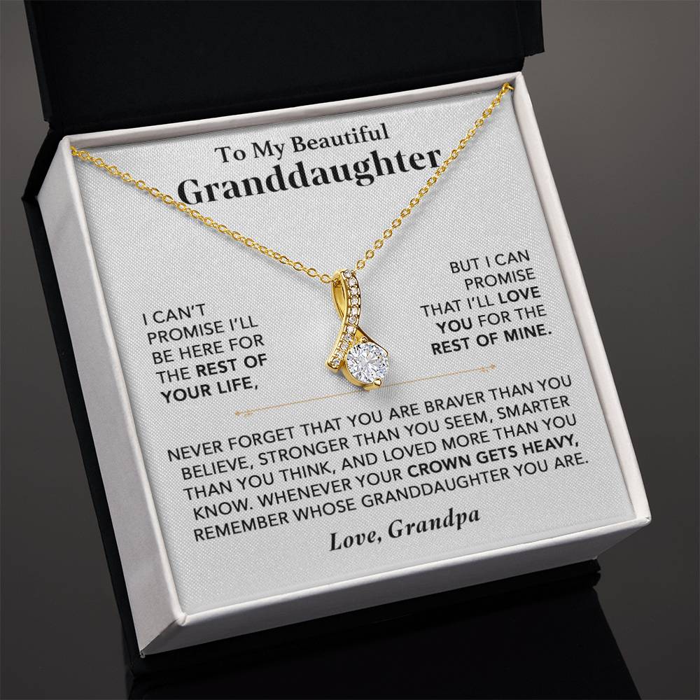 To My Granddaughter Necklace, Granddaughter Gift from Grandma, Gift from Grandpa