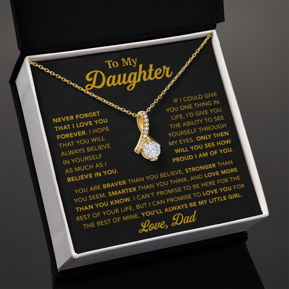 To My Daughter Necklace, Gift for Daughter from Dad, Father Daughter Necklace 21_1_Gold