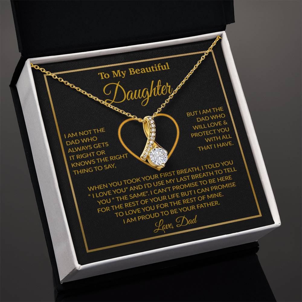 To My Daughter Necklace, Gift For Daughter From Dad, Daughter Father Necklace 12_1_Gold