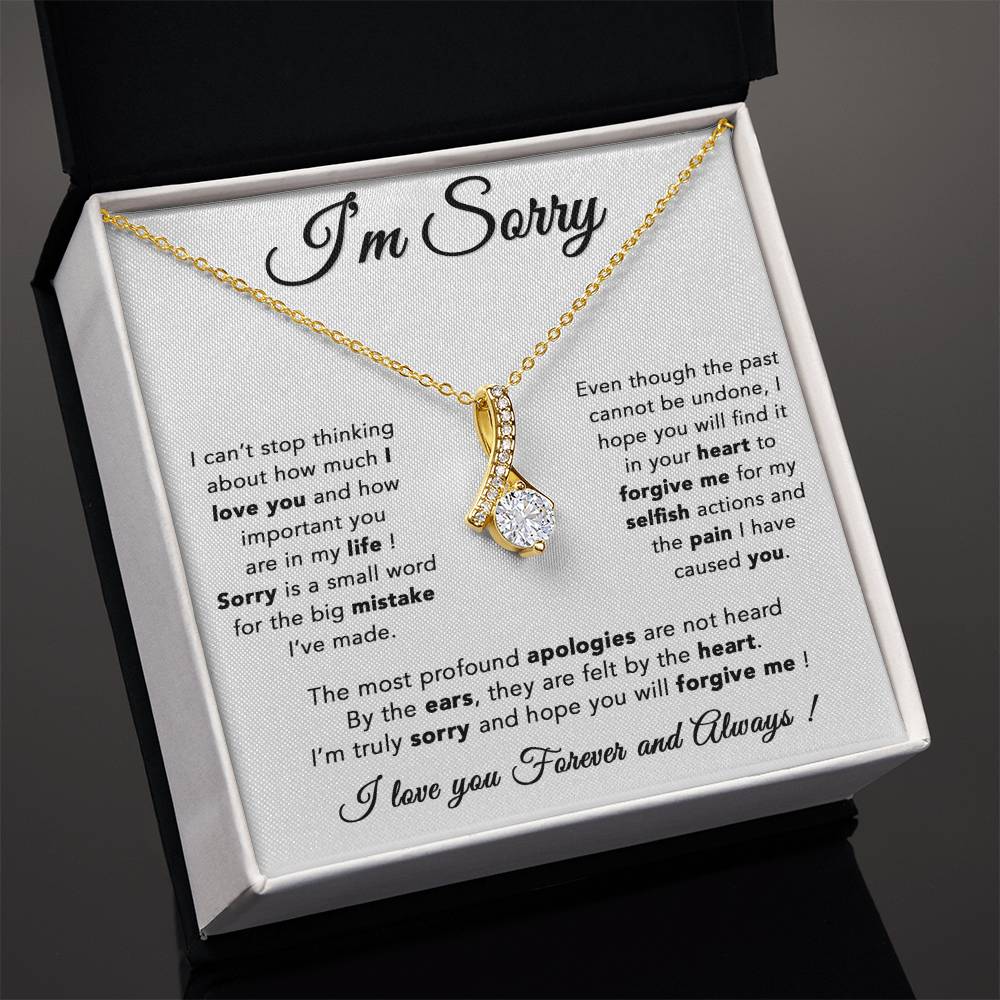 I'm Sorry Necklace, Apology Gift For Wife, Girlfriend, Forgiveness Jewelry