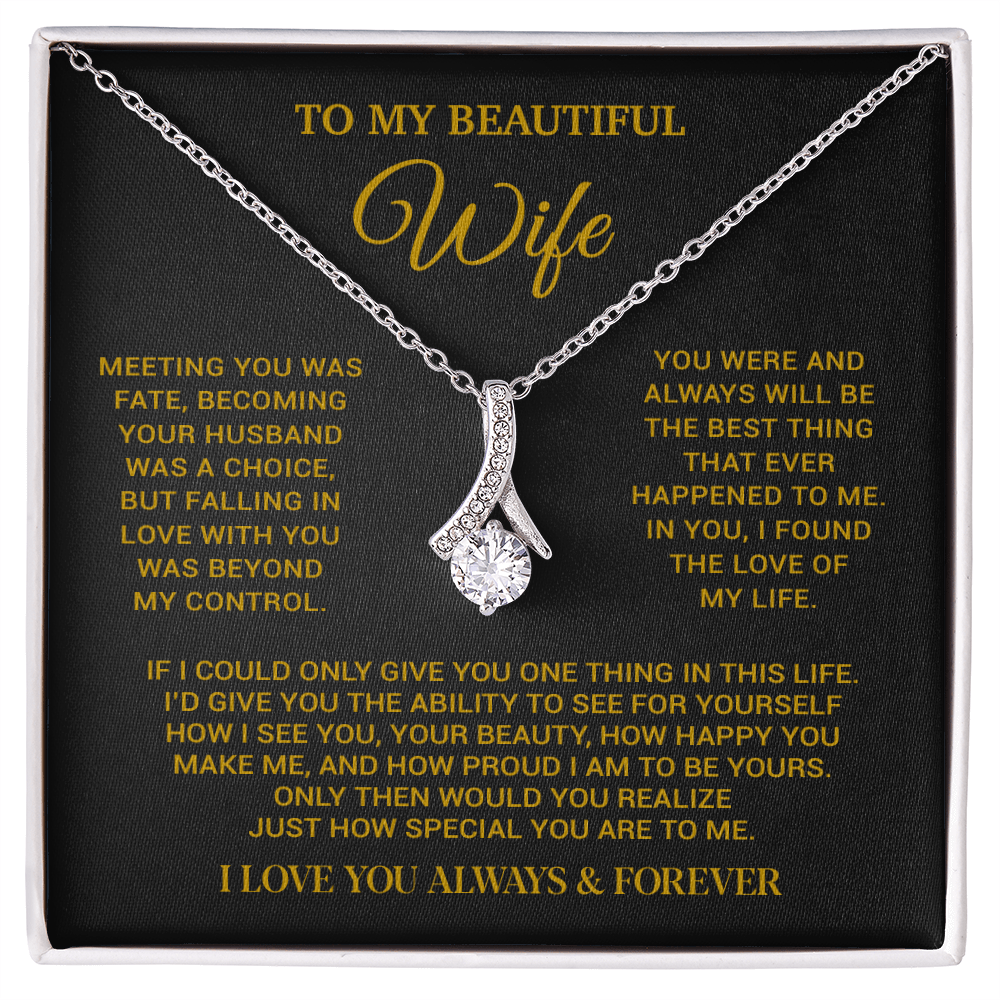 To My Beautiful Wife Necklace, Wife Gift from Husband, Wife Birthday Gift