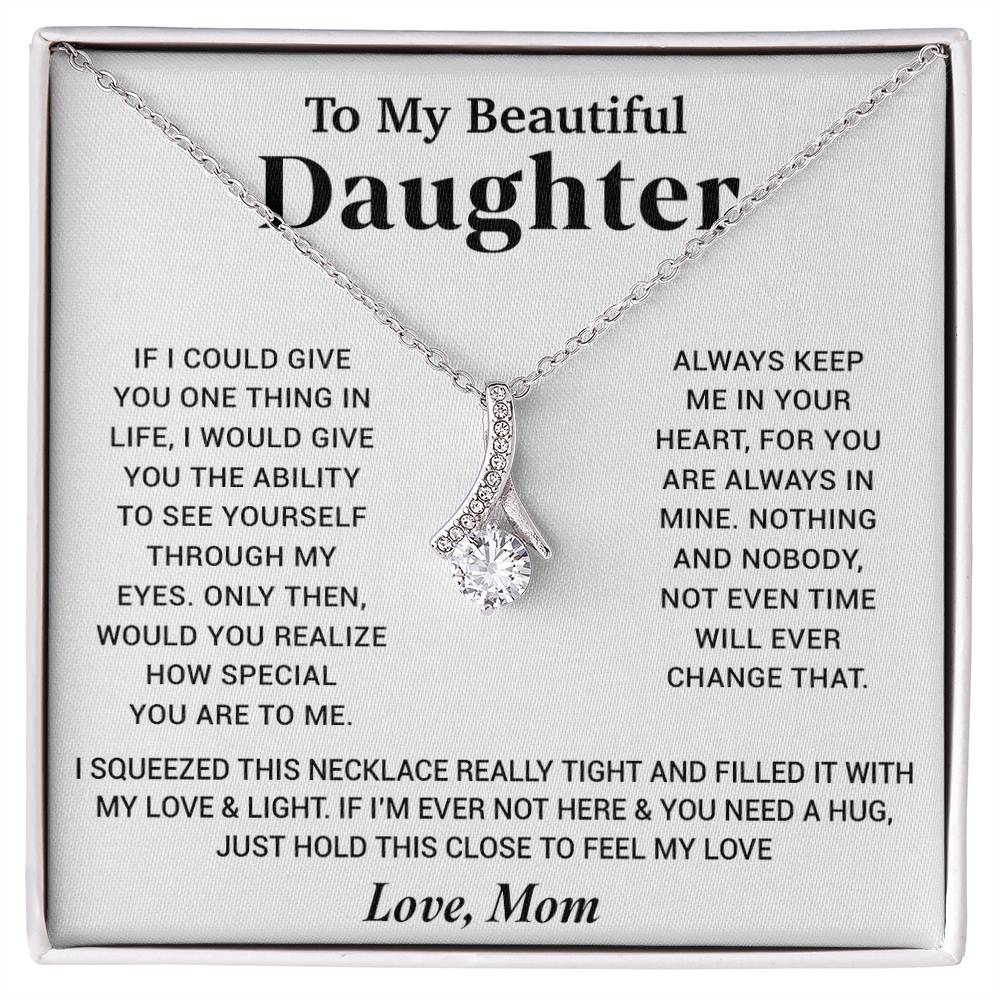 To My Beautiful Daughter Necklace, Gift for Daughter From Mom, Birthday Gift