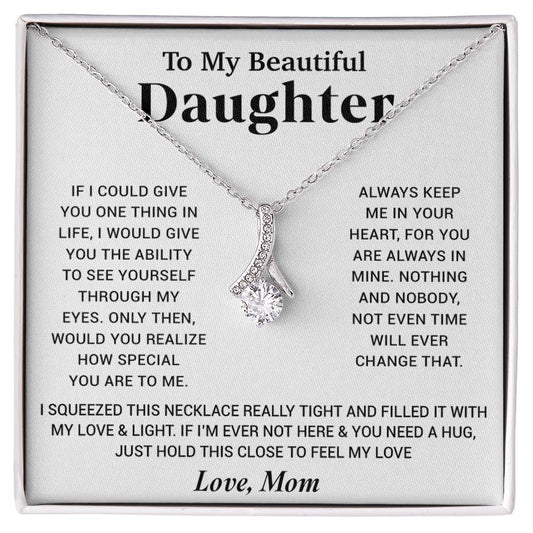 To My Beautiful Daughter Necklace, Gift for Daughter From Mom, Birthday Gift