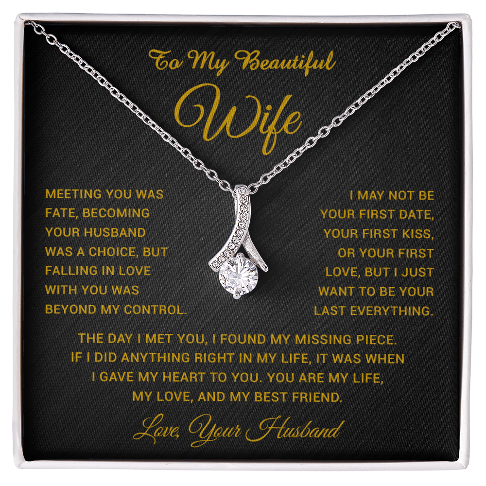 To My Wife Necklace, Gift For Wife, Anniversary Gift For Wife, Necklace For Wife 3_5_Gold