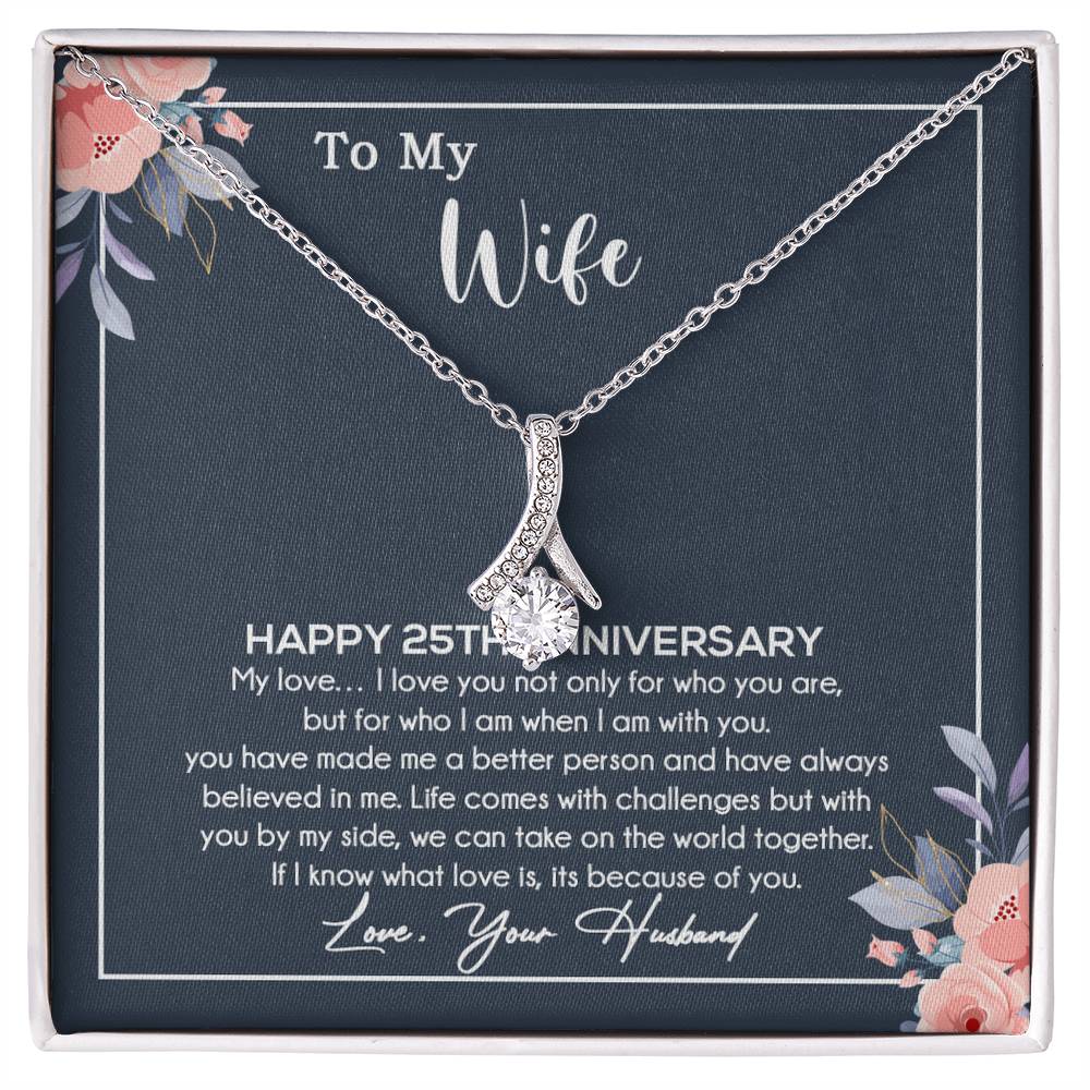 25th Anniversary Gift For Wife Necklace, 25 Year Anniversary, 25th Wedding Gift _Blue