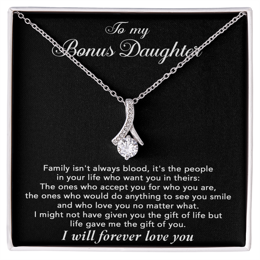 To My Bonus Daughter Necklace, Gift for Bonus Daughter, Step Daughter Birthday