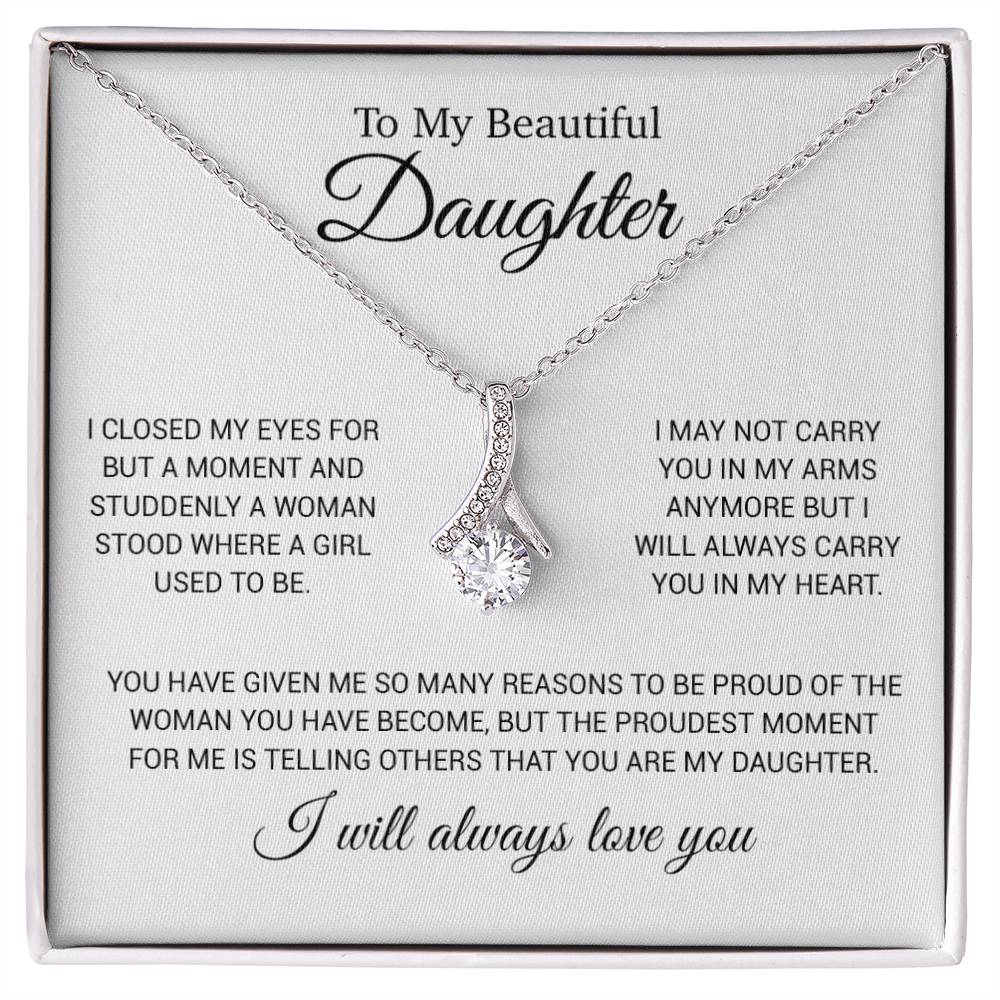 To My Daughter Necklace, Gift for Daughter from Dad, Daughter Father Necklace 24_11_White
