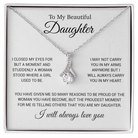To My Daughter Necklace, Gift for Daughter from Dad, Daughter Father Necklace 24_11_White