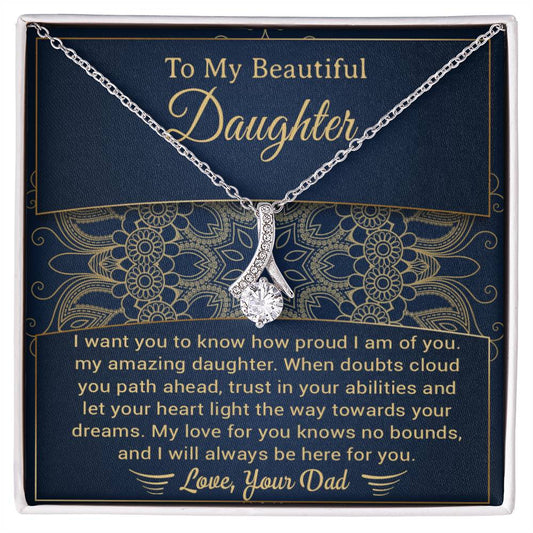 Custom To My Daughter Necklace ,Gift for Daughter From Dad, Daughter Gift