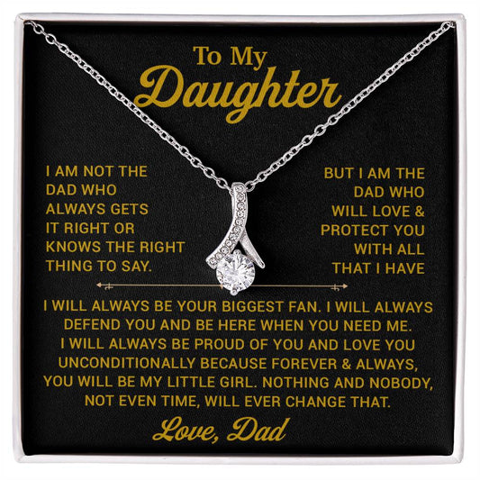 To My Daughter Necklace, Gift for Daughter from Dad, Father Daughter Necklace 1_11_Gold