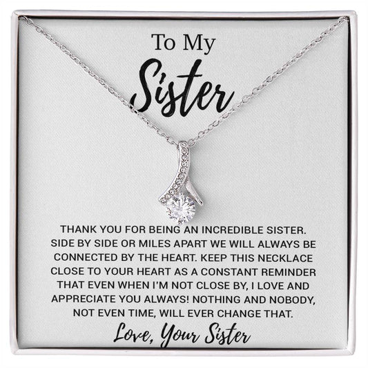 To My Sister Necklace, Brother to Sister, Birthday gift For Sister from Brother