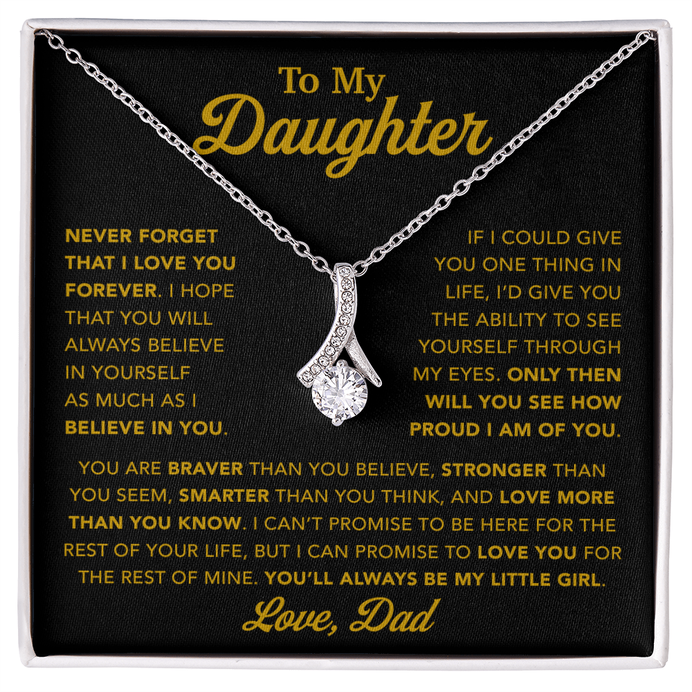 To My Daughter Necklace, Gift for Daughter from Dad, Father Daughter Necklace 21_1_Gold