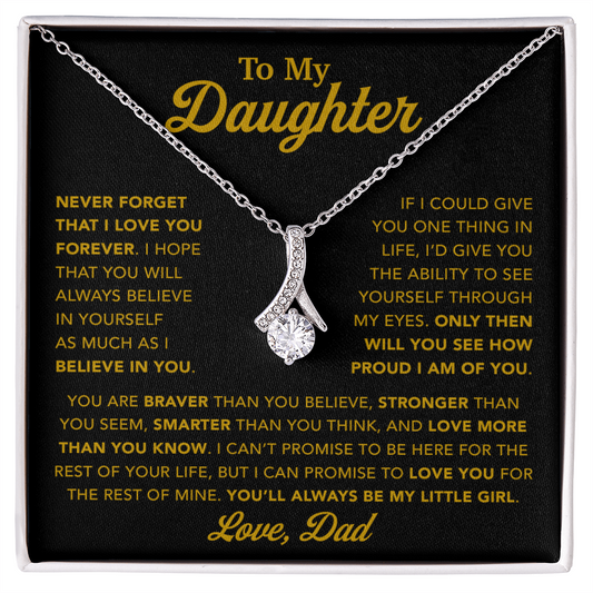 To My Daughter Necklace, Gift for Daughter from Dad, Father Daughter Necklace 21_1_Gold
