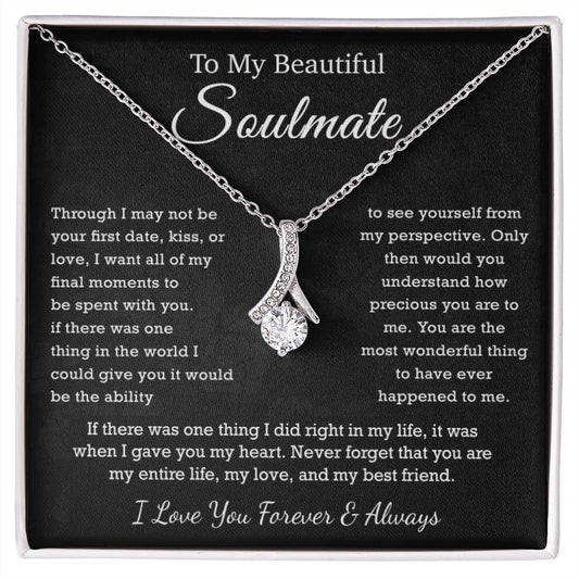 To My Beautiful Soulmate, Soulmate Necklace Gift , Gift for Wife, Birthday Gift